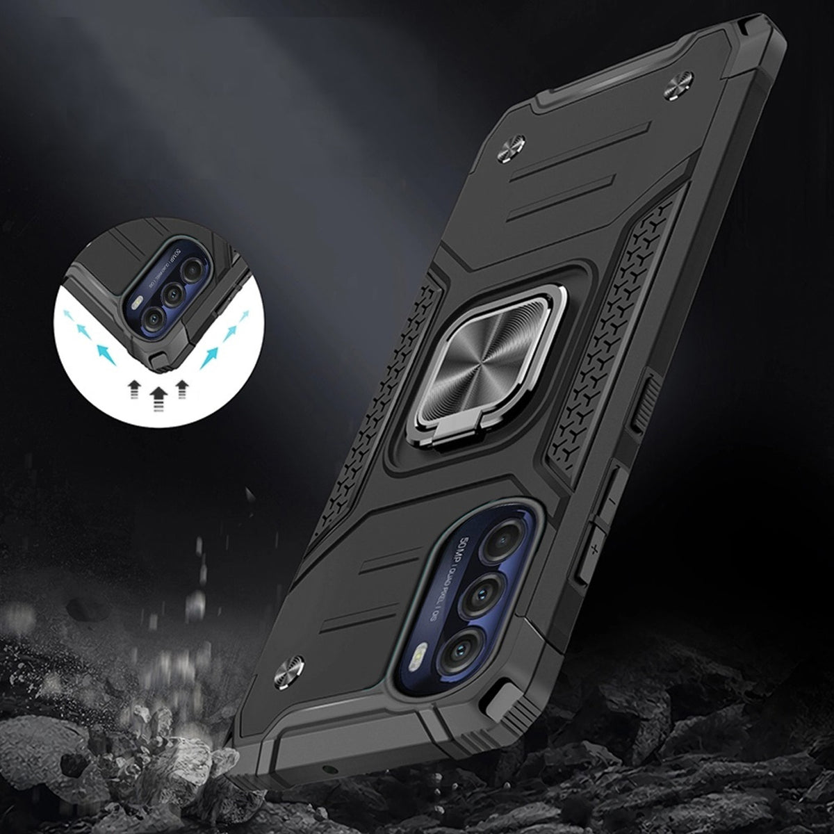 For Apple iPhone 14 /Plus Pro Max Hybrid Ring Kickstand for Magnetic Car Mount Rugged Slim Heavy Duty Shockproof  Phone Case Cover