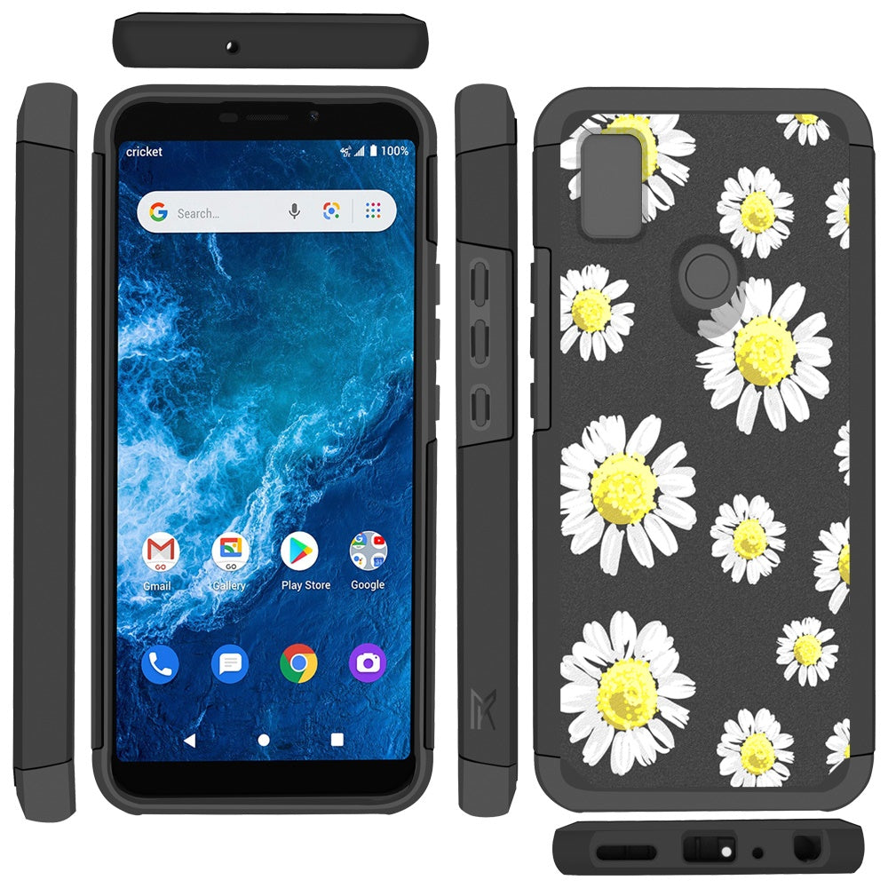 For Cricket Icon 4 Graphic Design Pattern Hard PC TPU 2in1 Tough Strong Hybrid Shockproof Armor Frame  Phone Case Cover