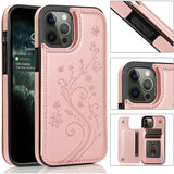 For Apple iPhone 13 Pro Max 6.7" Wallet PU Leather [Two Magnetic Clasp] [Card Slots] Stand Durable Back Storage Flip  Phone Case Cover