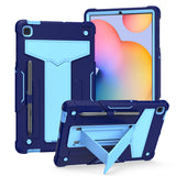 Case for Samsung Galaxy Tab S6 Lite 10.4" Tough Hybrid Kickstand Vertical 3in1 Shockproof Anti-Scratch PC + Silicone Aromr Tablet Blue Tablet Cover
