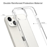 For Apple iPhone 13 / Mini Pro Max Hybrid Transparent Clear Acrylic Back Hard PC & Soft TPU Full Protective Bumper Extra Shock-Absorb  Phone Case Cover
