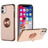 For Apple iPhone SE 2022 3rd/SE 2020/8/7 Slim Hybrid Metal Finger Ring Stand Hard Electroplated Edges TPU Frame Bumper  Phone Case Cover