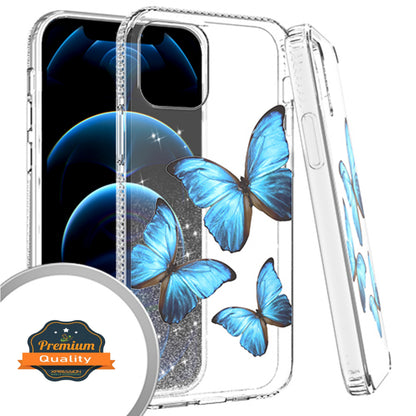 For Apple iPhone 14 (6.1") Clear Fashion IMD Pattern Design Hard Back PC Hybrid Bumper Armor TPU Soft Rubber Slim  Phone Case Cover