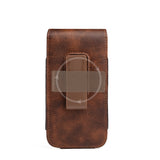 For Nokia C200 Universal Vertical Leather Case Holster with Card Slot, Rotation Belt Clip & Magnetic Closure Carrying Phone Pouch [Brown]