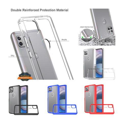 For Motorola Moto G Stylus 2022 4G Hybrid Slim Crystal Clear Transparent Shock-Absorption with TPU + Hard PC Back Frame  Phone Case Cover