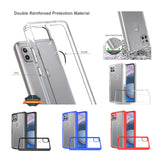 For Samsung Galaxy A03S Hybrid Slim Crystal Clear Transparent Shock-Absorption Bumper with TPU + Hard PC Back Frame  Phone Case Cover