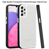 For Samsung Galaxy A33 5G Hybrid Transparent Colored Frame Bumper Hard Back Shockproof Slim TPU Silicone Protective  Phone Case Cover