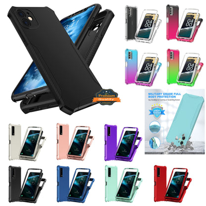 For T-Mobile Revvl 6 Pro 5G /Revvl 6 5G Hybrid 2in1 Front Bumper Frame Cover Square Edge Shockproof TPU + Hard PC  Phone Case Cover