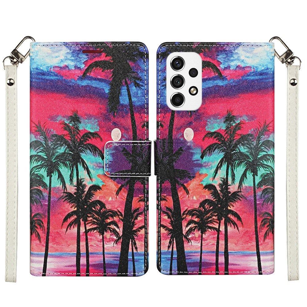 For Samsung Galaxy A02S Wallet Case PU Leather Design Pattern with Credit Card Slot Strap, Stand Magnetic Folio Pouch  Phone Case Cover