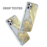 For Apple iPhone 12 /12 Pro Max Golden Electroplated Hard Back Clear Transparent Pattern Design Shockproof TPU Hybrid Slim TPU  Phone Case Cover