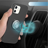 For Apple iPhone 14 (6.1") Rubber Hybrid 360° Ring Holder Stand Kickstand Fit Car Mount Shockproof Bumper Protection  Phone Case Cover