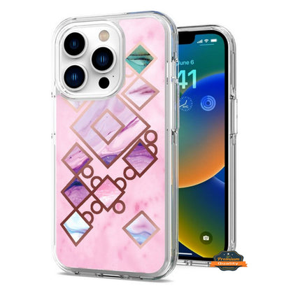 For Apple iPhone 14 /Pro Max Stylish Hybrid Fashion Marble Trendy Design Hard Back PC Shockproof TPU Rubber  Phone Case Cover
