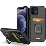 For Apple iPhone 13 Pro (6.1") Wallet Case Designed with Credit Card Holder & Magnetic Stand Kickstand Ring Heavy Duty Hybrid Armor  Phone Case Cover