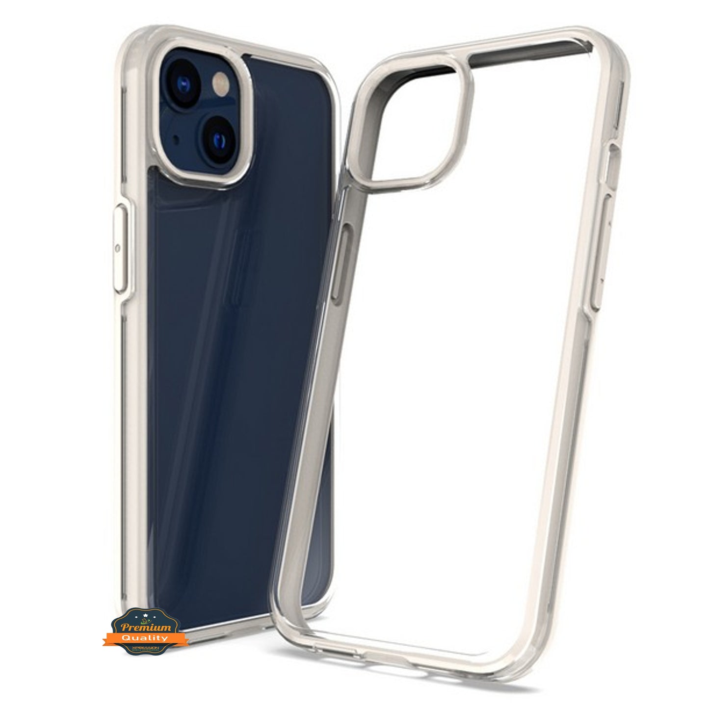 For Apple iPhone 14 /Plus Pro Max Transparent Back Hybrid Shockproof Protection Color TPU Frame Hard PC Slim  Phone Case Cover