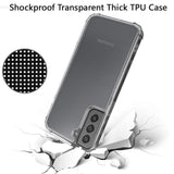 For Samsung Galaxy S21 (6.2") Hybrid Transparent Thick Pure TPU Rubber Silicone 4 Corners Gel Shockproof Protective Slim Back Clear Phone Case Cover