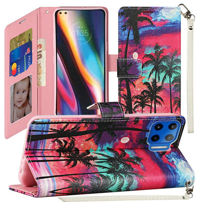 For Samsung Galaxy A02S Wallet Case PU Leather Design Pattern with Credit Card Slot Strap, Stand Magnetic Folio Pouch  Phone Case Cover