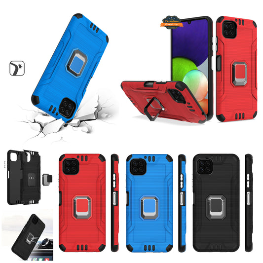 For Boost Mobile Celero 5G Hybrid Ring Holder Kickstand Shockproof Magnetic Design Rugged Bumper Armor Drop Protective  Phone Case Cover