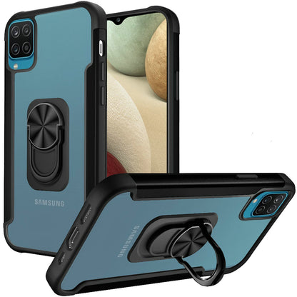 For Samsung Galaxy S22 Ultra Clear Stand Military Grade Design Hybrid Ring Holder Kickstand [Magnetic Car Mount Feature]  Phone Case Cover