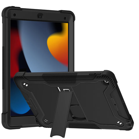 Case for Apple iPad 9th /8th /7th Gen 10.2 inch (2021) Tough Tablet Strong with Kickstand Hybrid Heavy Duty High Impact Shockproof Stand Black Tablet Cover