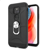 For Samsung Galaxy A42 5G Hybrid Stand Kickstand Ring Holder [360° Rotating] Armor Dual Layer Fit Magnetic Car Mount PC+TPU Black Phone Case Cover