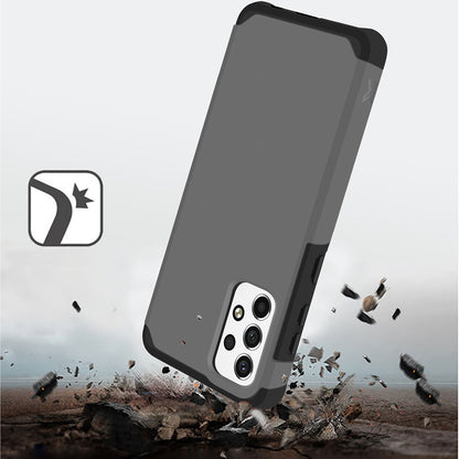 For Samsung Galaxy A23 Slim Corner Protection Shock Absorption Hybrid Dual Layer Hard PC + TPU Rubber Armor Defender Gray Phone Case Cover
