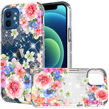 For Apple iPhone 8 Plus/7 Plus/6 Plus/6s Plus Slim Hybrid Shiny Glitter Clear Floral Pattern Bloom Flower Design Hard PC  Phone Case Cover