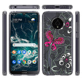 For Nokia C200 Pattern Fashion Design Ultra Thin Clear Hybrid Rubber Gummy TPU Grip + Hard PC Back Shockproof  Phone Case Cover