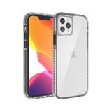 For Apple iPhone 11 (6.1") Crystal Transparent Rugged Shockproof Hybrid PC Colorful Buttons Military Grade Protection  Phone Case Cover
