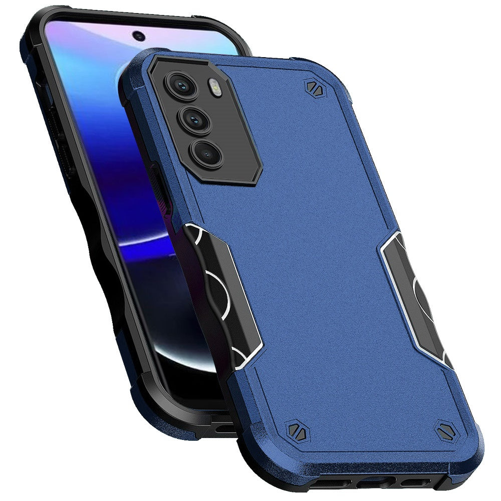For Apple iPhone 14 Pro (6.1") Slim Tough Shockproof Hybrid Heavy Duty Dual Layer TPU Bumper Rugged Rubber Armor Blue Phone Case Cover