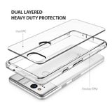 For Apple iPhone SE 3 (2022) SE/8/7 Body Frame [Shock-Absorption] Hybrid Defender Rubber Gummy TPU Clear Hard Back  Phone Case Cover