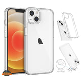 For Apple iPhone 13 Pro (6.1") Crystal Clear Back Panel + TPU Bumper Hybrid Thin Slim Hard Shockproof Defender Anti-Drop Crystal  Phone Case Cover