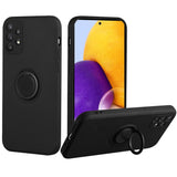 For Samsung Galaxy A73 5G Slim Silicone Soft Rubber Hybrid with Ultra-Thick Ring Magnetic Stand Holder Car Mount Supported Hard Protective  Phone Case Cover
