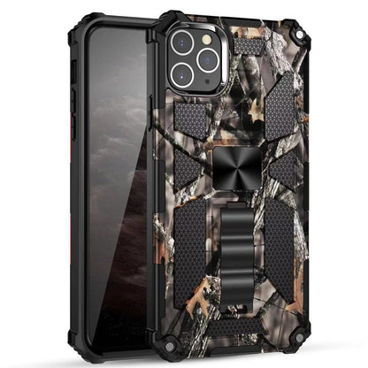 For Apple iPhone 14 Pro (6.1") Heavy Duty Hybrid Camouflage Fold Slide Kickstand [Military Grade] Rugged Protective Camo Army Phone Case Cover