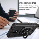 For TCL 30 XE 5G Full-Body 2in1 Magnetic Car Mount Metal Ring Holder Kickstand Heavy Duty Hybrid Armor Defender  Phone Case Cover