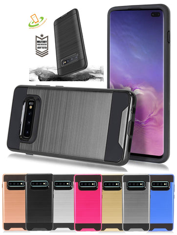 For T-Mobile /Metro Revvl V+ Plus 5G Brushed Texture Slim Hybrid Shockproof Dual Layer Hard PC & TPU Armor Rugged  Phone Case Cover