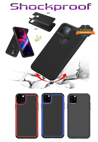 For Apple iPhone 13 Mini (5.4") Textured Hybrid Tuff Shockproof Rugged Hard PC & Silicone TPU Anti-Slip Dual Layer Protective Bumper  Phone Case Cover
