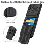 For Samsung Galaxy A33 5G Wallet Credit Card Holder ID Slot Hidden Back Pocket with Kickstand Dual Layer Armor Hard Hybrid  Phone Case Cover