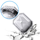 For Apple AirPods 2 & 1 Transparent Diamond Clear Design Shock-Resistant Dustproof [Visible Front LED] [Wireless Charging] with Carabiner  Phone Case Cover
