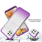 For Samsung Galaxy A42 5G Dual Layer Hybrid Clear Gradient Two Tone Transparent Shockproof Rubber TPU + Hard Protective Frame  Phone Case Cover