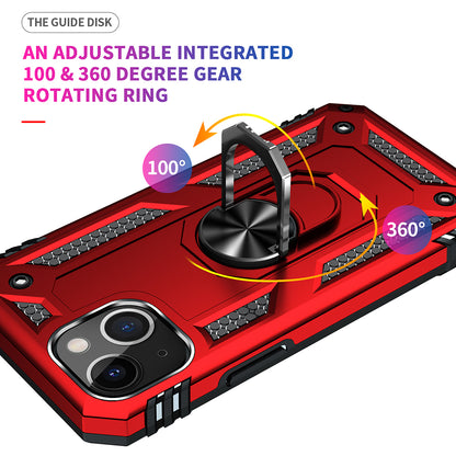 For Apple iPhone 14 /Pro Max Military Grade Heavy Duty Armor Hybrid with Ring Kickstand Finger Loop Stand  Phone Case Cover