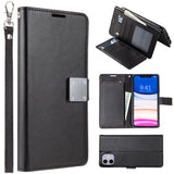 For Apple iPhone 13 Pro Max (6.7") Leather Wallet Case with 6 Credit Card, Cash Slost and Lanyard Dual Flip Pouch Pocket Stand  Phone Case Cover
