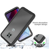 For Motorola Moto One 5G, Moto G 5G Plus, Moto One Lite Clear Dual Layer Rugged Bumper Frame Heavy Duty Hybrid Shockproof Rubber Black Phone Case Cover
