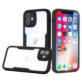 For Apple iPhone XR Transparent Case with PET Screen Protector Slim Full Body Shockproof Hard PC & TPU Hybrid Protective  Phone Case Cover