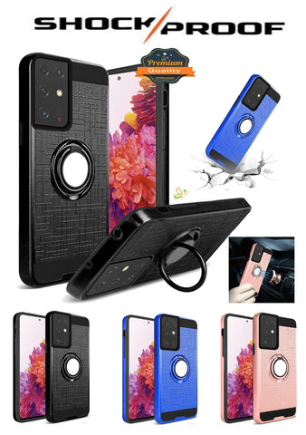 For Motorola Moto G Power 2022 Hybrid Ring Stand Brushed with 360 Rotating Ring Magnetic Bracket Armor Texture Rugged  Phone Case Cover