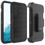 For Samsung Galaxy S22 Ultra Combo 3in1 Holster Heavy Duty Rugged with Swivel Belt Clip and Kickstand Black Phone Case Cover