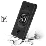For Nokia C100 Hybrid 2in1 Dual Layer with Rotate Magnetic Ring Stand Holder Kickstand, Rugged Shockproof Protective  Phone Case Cover