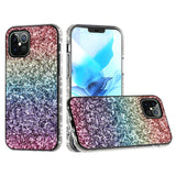 For Apple iPhone SE 2022 /SE 2020/8/7 Rhinestone Sparkling Rainbow Gradual Glitter Full Diamond Bling Protective Hybrid Rugged  Phone Case Cover