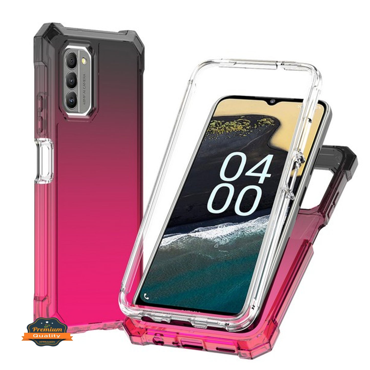 For Nokia G400 Hybrid 2in1 Front Bumper Frame Cover Square Edge Shockproof Soft TPU + Hard PC Anti-Slip Heavy Duty  Phone Case Cover