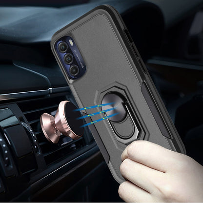 For Motorola Moto G Stylus 5G 2022 Hybrid Rugged Hard Drop-Proof 3 Layer Protection Military Grade with Metal Ring Stand  Phone Case Cover