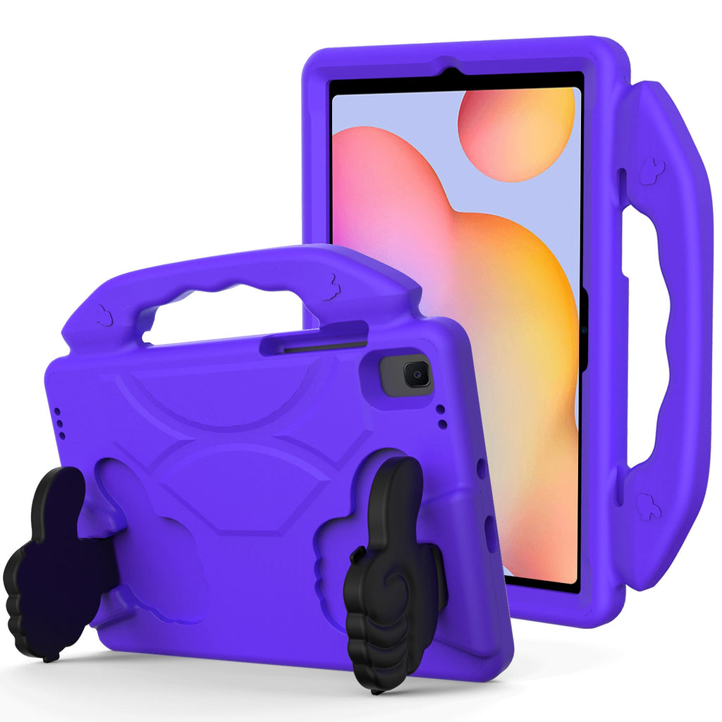 Case for Amazon Kindle Fire HD 7 Hybrid Shockproof Thumbs Up Kickstand Anti-slip Rubber TPU Rugged Kid-Friendly Bumper Tablet Purple Tablet Cover